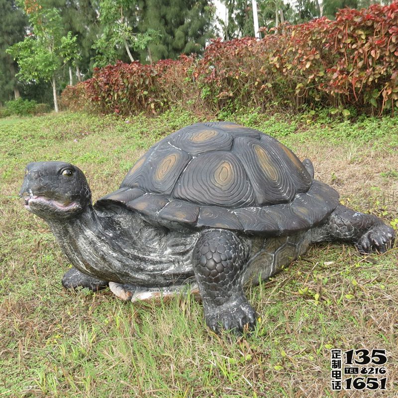 戶外草坪創意仿真動物玻璃鋼烏龜雕塑